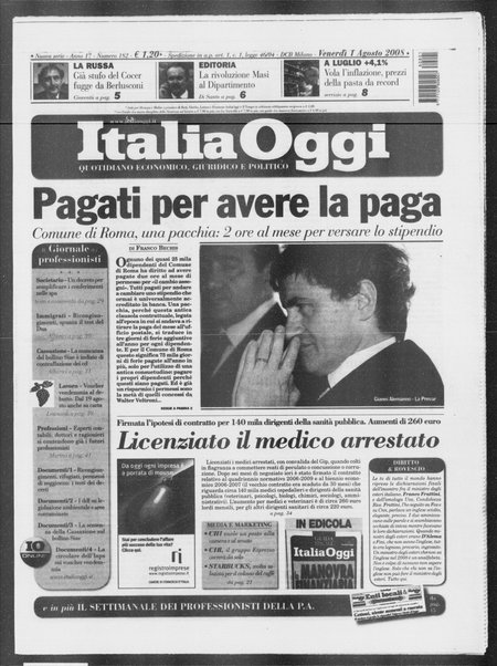 Italia oggi : quotidiano di economia finanza e politica